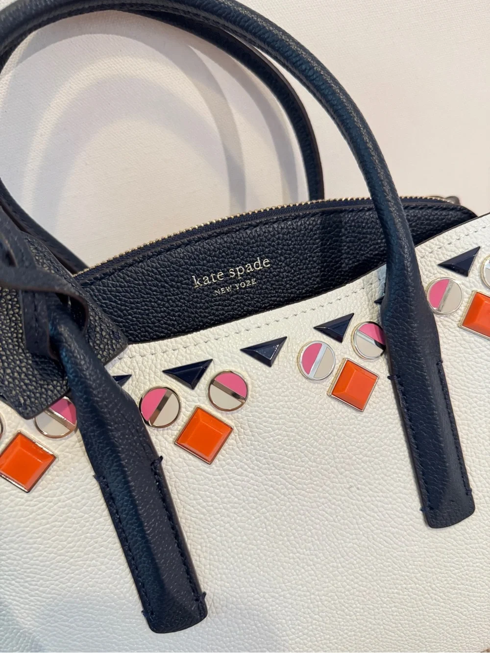 NWT Kate Spade Medium Margaux Jeweled Leather Satchel Handbag